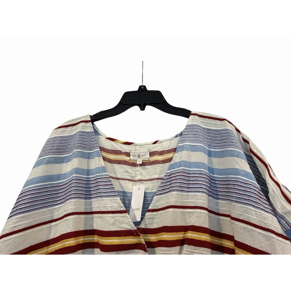 NWT Lou & Grey Multicolored Stitch Peplum Top Womens’ XXL Boho Rainbow Preppy - Picture 3 of 9